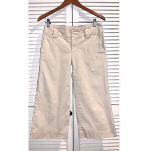 Banana republic stretch khaki cropped wide leg pants Size 4